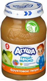 Пюре Агуша фруктовое груша-яблоко детское 200г Россия