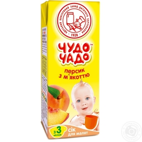 Сік Чудо-Чадо персиковий з м&#39;якіттю,цукром та вітаміном С 200мл