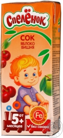 Сок Спельонок яблоко-вишня восстановленный без сахара 0.2л Россия