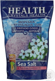 Сiль морська для ванн Сrystals Health з ефірною олією Чайного дерева 0,5кг