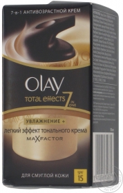 Крем для обличчя Olay Total Effects 7 в 1 денний антивiковий з SPF-15 середнiй тон 50мл