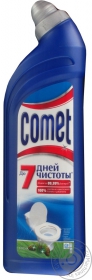 Гель Comet Сосна и цитрусы 7 дней чистоты для чистки туалета 750мл