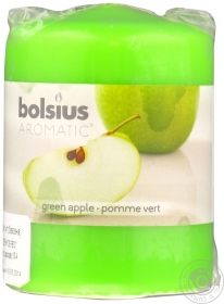 Свічка циліндрична Bolsius аромат зелене яблуко 80/60мм