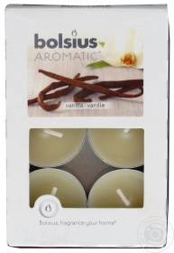 Свічка парафінова Bolsius чайна ароматизована изована ваніль 6шт