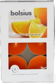 Свічка парафінова Bolsius чайна ароматизована изована апельсин 6шт