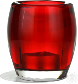 Свічка у склі червона Bolsius 77*72мм