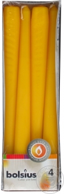 Набір свічок столових Bolsius жовтий 245*24мм 4шт