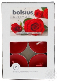Свічка парафінова Bolsius чайна ароматизована изована роза 6шт