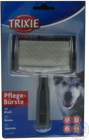 Пуходерка для собак Trixie пластикова ручка 10*16см