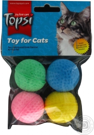 Іграшка для тварин Topsi М&#39;ячі губчасті 1611 4см 4шт