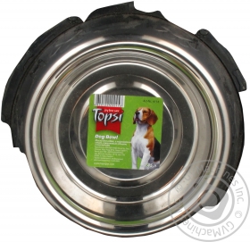 Миска для собак Topsi з нержавіючої сталі з гумовим кільцем з тисненням4118 0,45л 14см