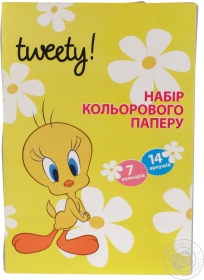 Папір кольор крейдований Tweety А4 14арк