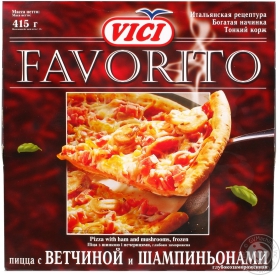 Піца Favoritto з шинкою/гриб.Vici 415г