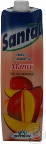 Нектар Сантал манговый с мякотью без консервантов 1000мл Россия