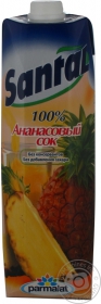 Сок Сантал ананасовый восстановленный без сахара 1л Россия