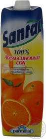 Сок Сантал апельсиновый восстановленный без сахара 1л Россия