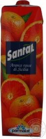 Напиток Сантал сокосодержащий из красных Сицилийских апельсинов осветленный 1000мл Россия