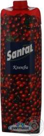 Напиток сокосодержащий Сантал клюква 1л Россия