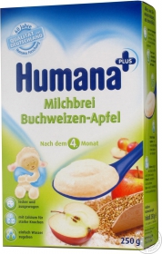 Каша молоч.гречана з яблуками Humana250г