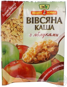 Каша Эко Большая ложка овсяная с яблоками со сливками 41г Украина