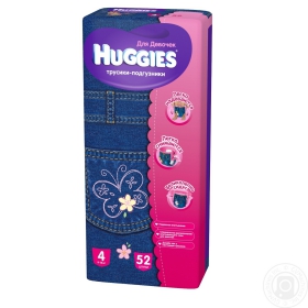 HUGGIES ТРУС-ПОДГ.4ДЕВ(9-14)52/ДІВЧ