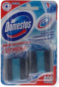 Кубик чистящий Domestos Свежесть моря для сливного бачка 50г х 2шт Польша