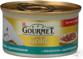 GOURMET GOLD З КУРКА/ЛОСОСЬ 85Г