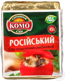 Сир плавлений скибковий Російський Комо 45% 90г