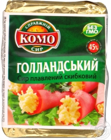 Сир плавлений скибковий Голландський Комо 45% 90г