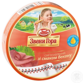 Сыр Звенигора плавленый со вкусом бекона порционный 50% 140г Украина