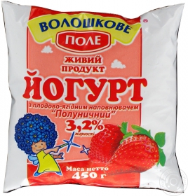 Йогурт 3,2% Волошкове поле Полуниця ф/п 450г