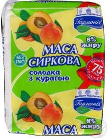 Сиркова маса 8% Гармонія з курагою еколін 200г