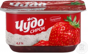 Творожок Чудо клубника 4.2% 115г Украина