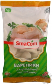 Вареники SmaCom с картофелем и луком замороженные 900г Украина