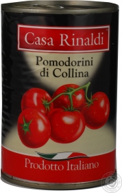 Помідори консервовані маленькi у власному соку Casa Rinaldi 400мл