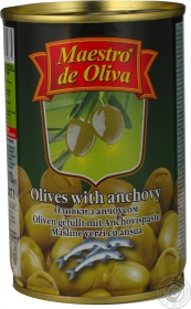 Оливки Maestro de Oliva фаршировані Анчоус 300мл