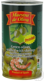 Оливки Маэстро де Олива зеленые с креветкой 370мл Испания