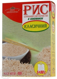 Рис Бест Альтернатива Классический длиннозерный шлифованный в пакетиках 400г Украина