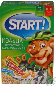 Сухие завтраки Start кольца зерновые глазированные 75г Украина