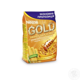 Пластівці кукурудзяні з медом та арахісом Nestle Gold 500г