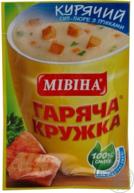 Суп-пюре курячий Гаряча-кружка з грінками Торчин 12г