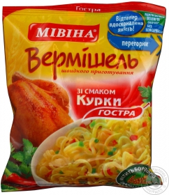 Макароны вермишель Мивина со вкусом курицы острая 60г Украина