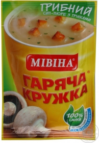 Суп-пюре Мивина Гаряча Кружка с шампиньонами 15г Украина
