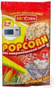 Попкорн солодкий для мікрохвильової печі Mc&#39;Corn 90г