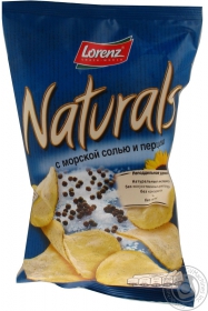 Чіпси Lorenz Naturals з морською сіллю та перцем 110г