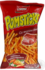 Чіпси картопляна соломка PomsticksI бекон Lorenz 100г