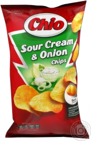 Чіпси картопляні Chio Chips зі смаком цибулі та сметани 150г