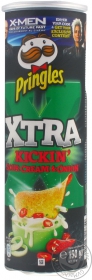 Чіпси картопляні Pringles Xtra Kickin Sour Cream сметана-цибуля 150г