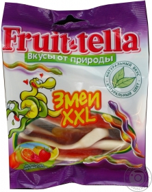 Цукерки жувальні Fruit-tella Змії XXL + Фруктовий сік 70г