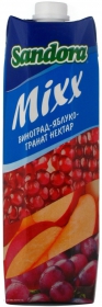 Нектар Сандора Микс виноград-яблоко-гранат осветленный пастеризованный 1л Украина
